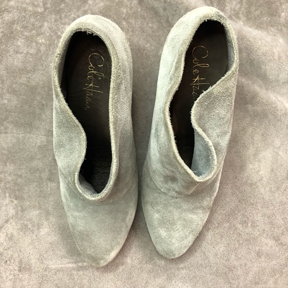 Cole Haan Josephine suede booties w/wood heel Sz 8 - Picture 4 of 6